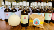 Load image into Gallery viewer, Lakdhmi Āyāta 100ml mist and Lakshmi Āyāta bath bomb pictured wrapped and unwrapped. Please note this listing is for Lakshmi Āyāta Emotional Support Mist only.